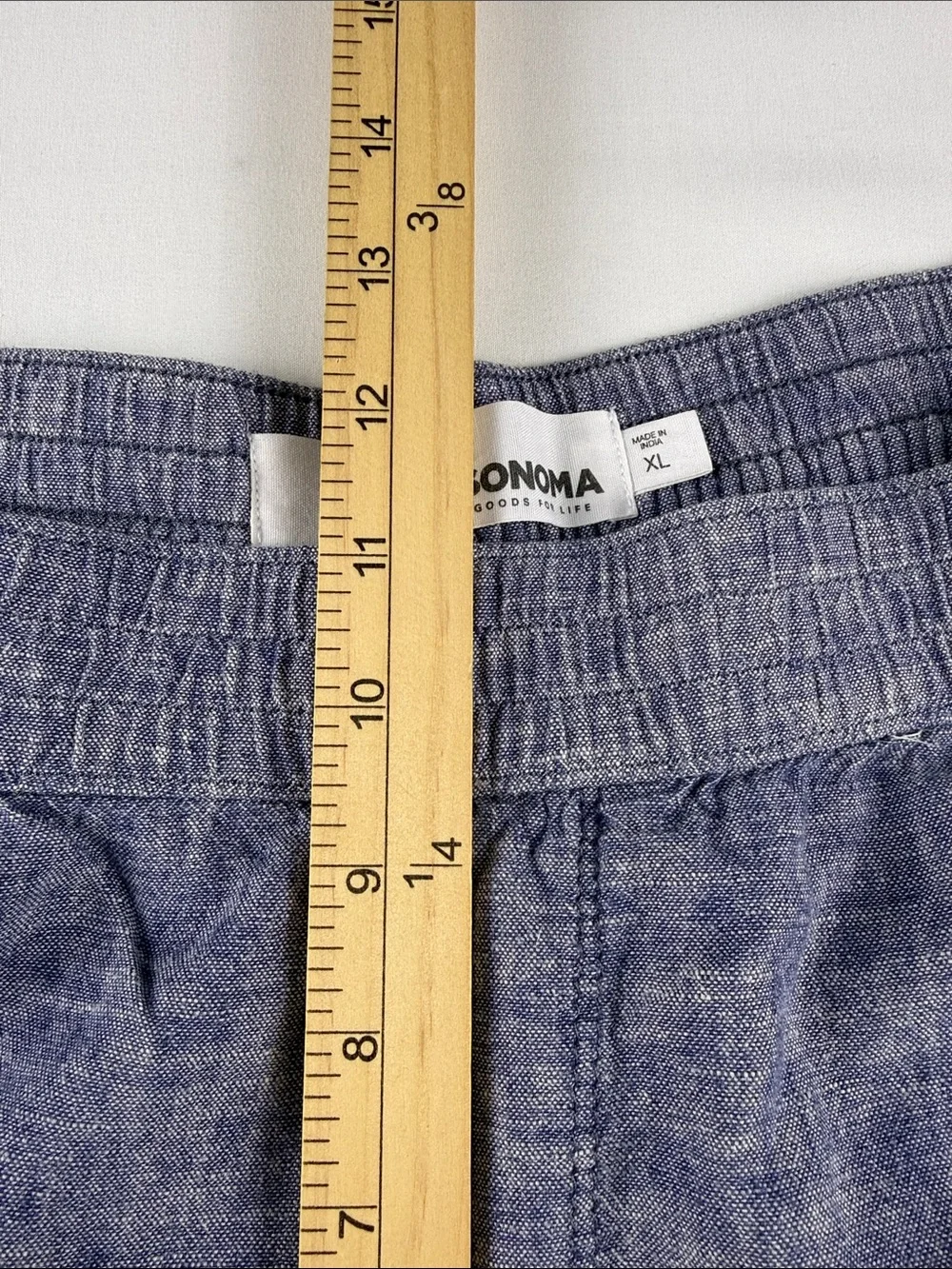 Sonoma Linen Blend Crop Pants Blue Elastic Waist Women's XL EUC - Picture 6 of 10